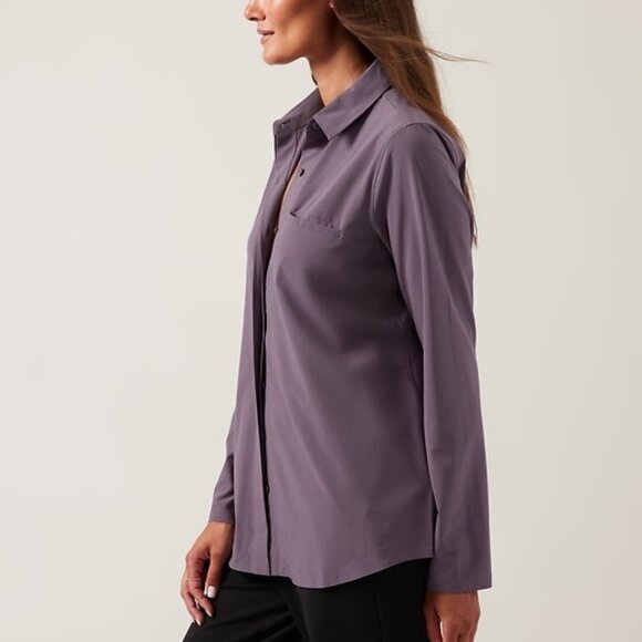 Athleta Urbanite Top Dusk Violet Size Large Excellent condition - Picture 2 of 11